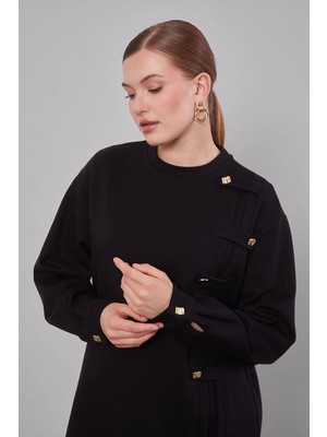 Levidor Siyah Örgü Detay Model Sweat