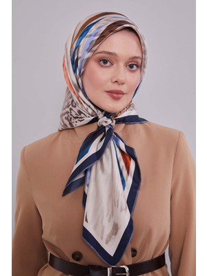 Levidor Lacivert Twill Saf Ipek Eşarp