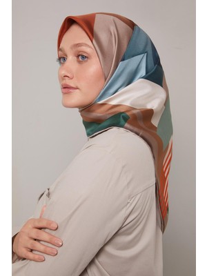 Levidor Petrol Mavisi Twill Saf Ipek Eşarp