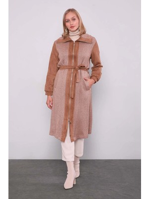 Levidor Camel Bel Bağlamalı Süet Kap