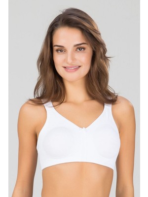 Kom Serena Kadın Toparlayıcı Sütyen Beyaz Dikişsiz Rahatlık ve Yüksek Destek Sunar
