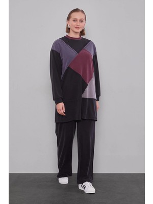 Levidor Siyah Geometrik Model Ikili Takım