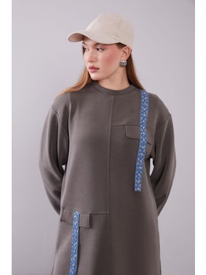 Levidor Haki Kot Şerit Detaylı Sweat