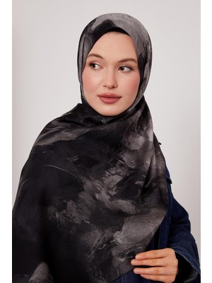 Levidor Siyah Soyut Desen Yün Ipek Şal