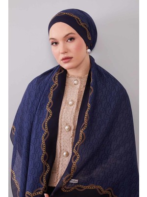 Levidor Indigo Lvd Baskılı Yün Ipek Şal