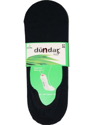 Dündar Erkek Bambu Dikişsiz Babet Çorap 12 Adet Silikonlu Kaydırmaz Özellikli Siyah