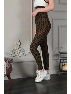 Glam Love Kadın Yüksek Bel  Toparlayıcı Likralı Büzgülü Tayt - Sarı