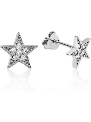 EkoAlışverişDünyam 925 Ayar Gümüş Yıldız Çivili Küpe EA1160079 (1124)