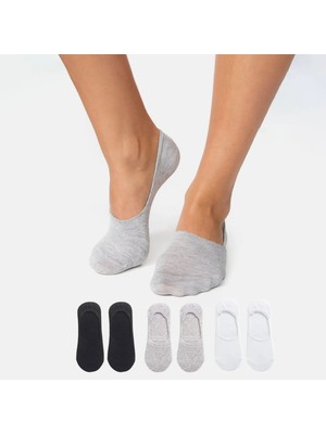 Kral Socks Kadın - Erkek Düz Desen (6 Çift) Pamuklu Terletmez Babet Çorap