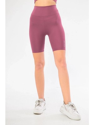 Glam Love Yüksel Bel Dalgıç Biker Şort - Mor