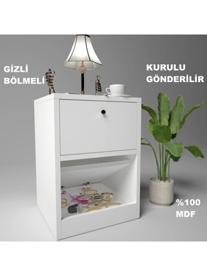 Kili Gizli Bölmeli Komodin,mdf,kurulu Gönderilir,montaj Gerekmez