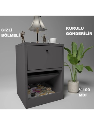 Kili Gizli Bölmeli Komodin,mdf,kurulu Gönderilir,montaj Gerekmez