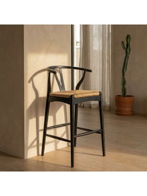 Silla Concept Havana Bar Sandalyesi Örme Oturum Ceviz Ahşap Ada Sandalye