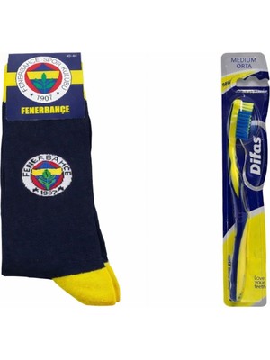 Orjinal Lisanslı Taraftar Erkek Çorap 40-44 Diş Fırçası Hediyeli
