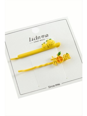 Limon Temalı Mineli Tel Toka 2 Adet