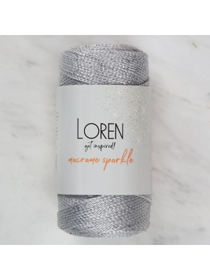 Karahanbey Macrame Sparkle Simli Gri El Örgü Ipi - Rm 6