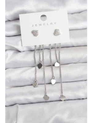 Ramia Kalp Model Gümüş Renk Pirinç Sallantılı Kadın Küpe - TJ-BKP11470