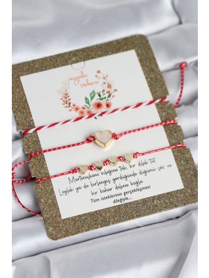 Ramia Marteniçka Bileklik 3'lü Beyaz Mineli Kalp Model - TJ-BB8360