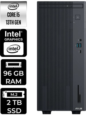 Asus Expertcenter P500MV i5 13420H Masaüstü Bilgisayar 96GB RAM 2TB SSD Win11 Home + Per4 USB P500I513428512B0DP339