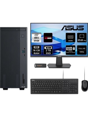 Asus Expertcenter P500MV i5 13420H Masaüstü Bilgisayar 16GB RAM 2TB SSD 23.8" FHD FreeDOS + Per4 USB P500I513428512B0DP603