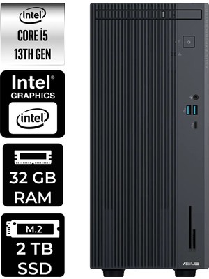 Asus Expertcenter P500MV i5 13420H Masaüstü Bilgisayar 32GB RAM 2TB SSD Win11 Home + Per4 USB P500I513428512B0DP327