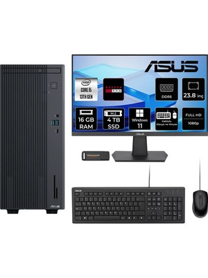 Asus Expertcenter P500MV i5 13420H Masaüstü Bilgisayar 16GB RAM 4TB SSD 23.8" FHD Win11 Pro + Per4 USB P500I513428512B0DP644
