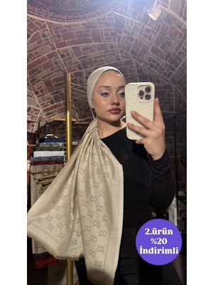 Sevimia Scarf G Desen Çift Taraflı Jakar Kaşmir Ipek Şal