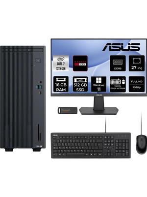 Asus Expertcenter P500MV i7 13620H Masaüstü Bilgisayar 16GB RAM 512GB SSD 27" FHD Win11 Pro + Per4 USB P500I7136216512B0DP881