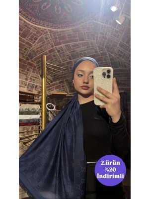 Sevimia Scarf G Desen Çift Taraflı Jakar Kaşmir Ipek Şal