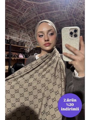 Sevimia Scarf G Desen Çift Taraflı Jakar Kaşmir Ipek Şal