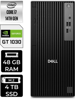 Dell Pro Tower QCT1250 Intel Core I7 14700 48GB 4tb SSD GT1030/4GB W11H Masaüstü Bilgisayar & Per4 USB Bellek QCT1250P452
