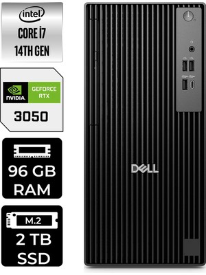 Dell Pro Tower QCT1250 Intel Core I7 14700 96GB 2tb SSD RTX3050/6GB W11H Masaüstü Bilgisayar & Per4 USB Bellek QCT1250P519