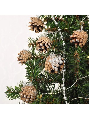 Tam12den Yılbaşı Ağaç Süsü Kozalak 6'lı - 4cm -