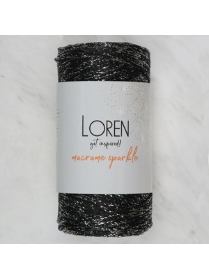 Karahanbey Macrame Sparkle Simli Siyah El Örgü Ipi - Rm