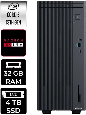 Asus Expertcenter P500MV i5 13420H Masaüstü Bilgisayar 32GB RAM 4TB SSD Win11 Pro + Per4 USB P500I513428512B0DP408