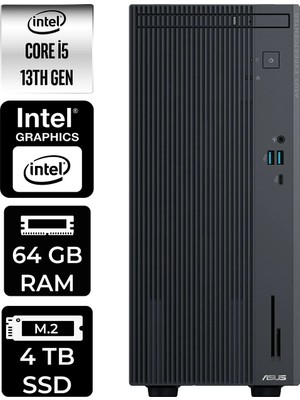 Asus Expertcenter P500MV i5 13420H Masaüstü Bilgisayar 64GB RAM 4TB SSD Win11 Home + Per4 USB P500I513428512B0DP336