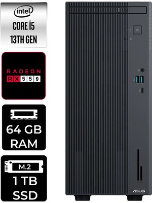 Asus Expertcenter P500MV i5 13420H Masaüstü Bilgisayar 64GB RAM 1TB SSD Win11 Home + Per4 USB P500I513428512B0DP394