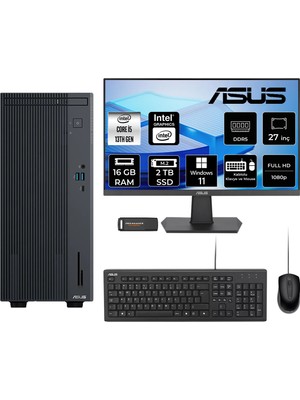 Asus Expertcenter P500MV i5 13420H Masaüstü Bilgisayar 16GB RAM 2TB SSD 27" FHD Win11 Pro + Per4 USB P500I513428512B0DP823
