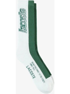 Lacoste Unisex Uzun Baskılı Yeşil Çorap