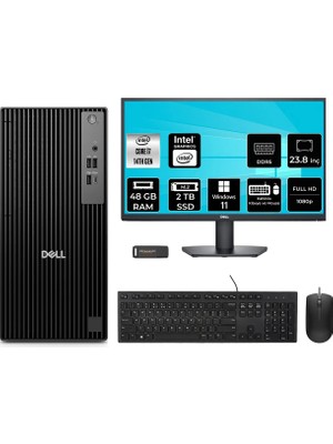 Dell Pro Tower QCT1250 Intel Core I7 14700 48GB 2tb SSD 23.8" Fhd Monitör W11P Masaüstü Bilgisayar & Per4 USB Bellek QCT1250P651