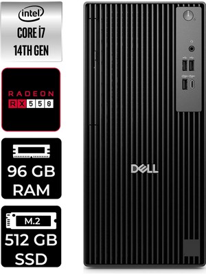 Dell Pro Tower QCT1250 Intel Core I7 14700 96GB 512GB SSD RX550/4GB W11H Masaüstü Bilgisayar & Per4 USB Bellek QCT1250P397