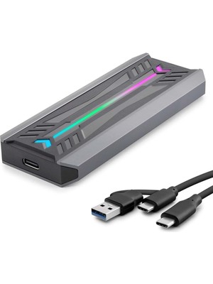 Skygo SSD Kutu Type-C 3.1 + Usb3.0 Nvme M2 Chıp Rtl9210 Siyah HDX1775