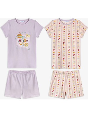 Penti Lila Kız Çocuk Picnic Pamuklu 2'li Pijama Takımı