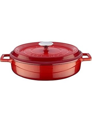 Starseven Lava Casserole Çok Fonksiyonlu, 3.40 Litre LVYST28K2R, Kırmızı/siyah