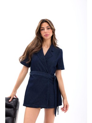 Ayşegul Hediyelik 7345 Kot Tulum-Mavi