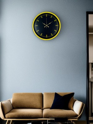 Bucuks 36 cm Sarı Dekoratif Duvar Saati