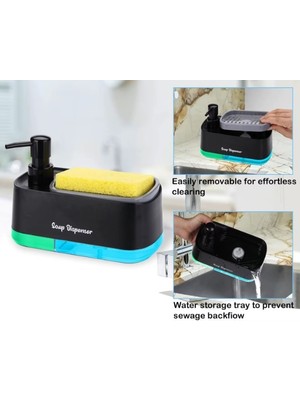 NW NessiWorld Çift Hazneli Sıvı Sabunluk, Süngerlik ve Otomatik Deterjanlık