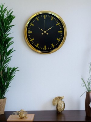Bucuks Zarif Klasik Stil 40 cm Metal Gold Duvar Saati
