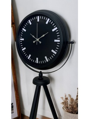 Bucuks Siyah Lüks Sade Tripod Ayaklı Saat