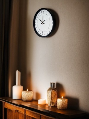 Bucuks 36 cm Siyah 24 Saat Göstergeli Duvar Saati